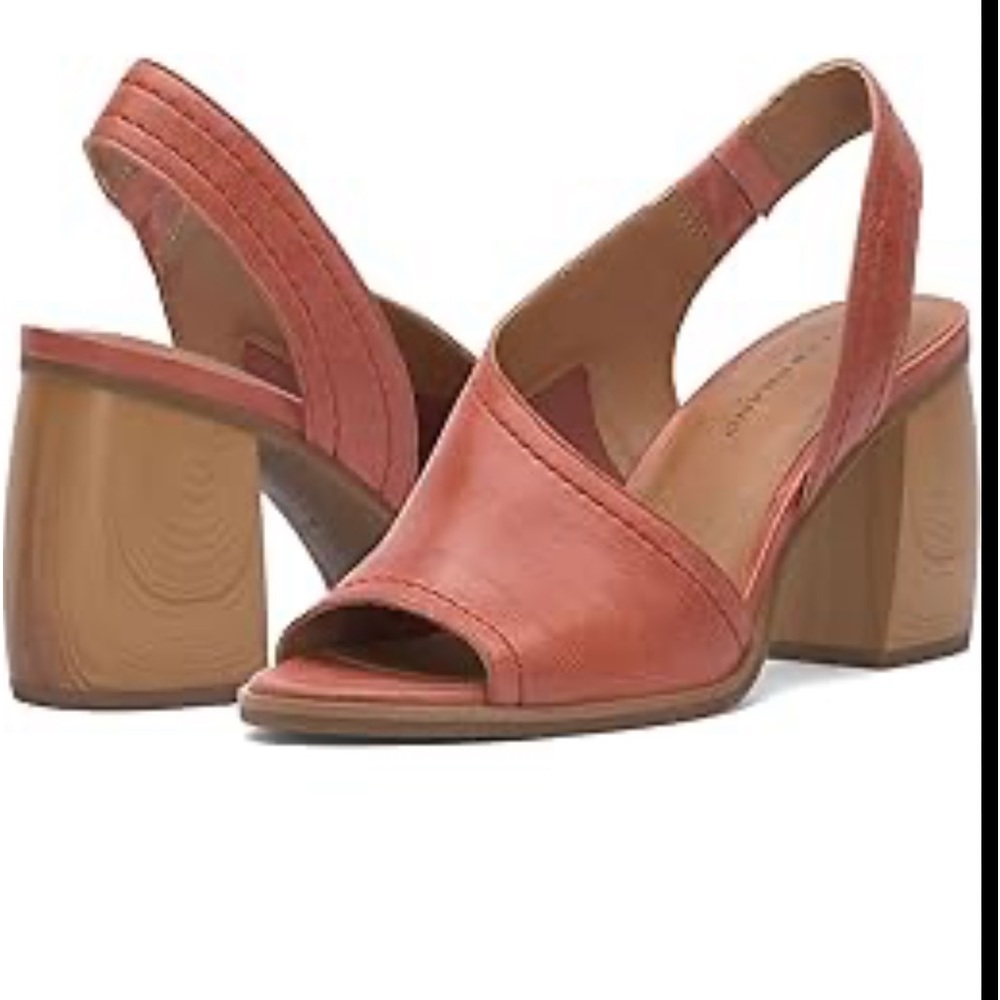 Lucky Brand Ovrandie Peep Toe Slingback Block Heel 7.5